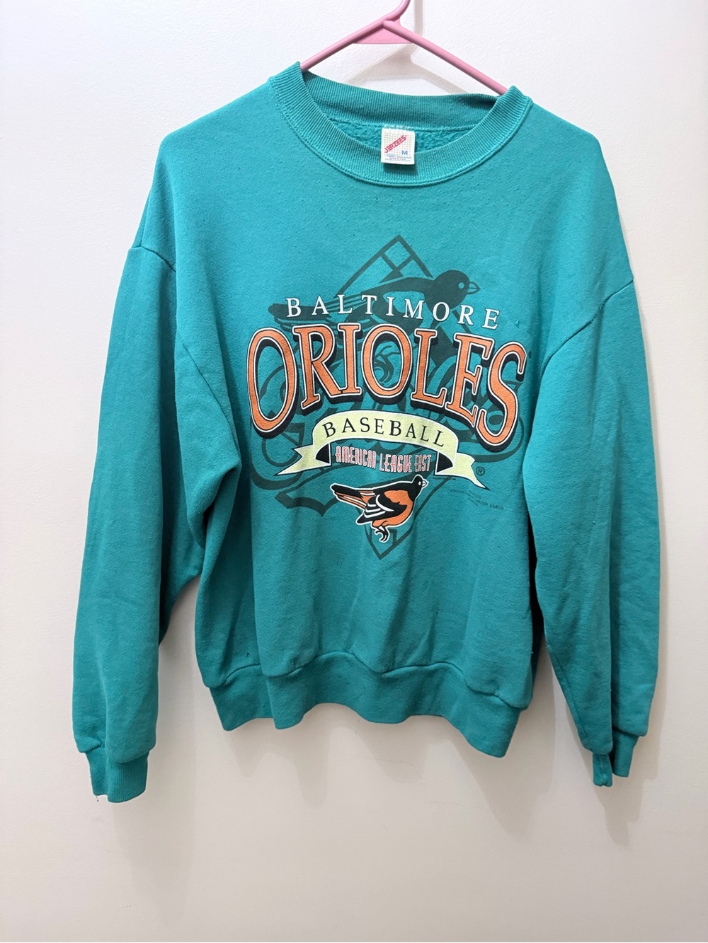 Vintage Exclusive Camden Yards Oriole’s MLB Baseball Crewneck Teal Jerzees M